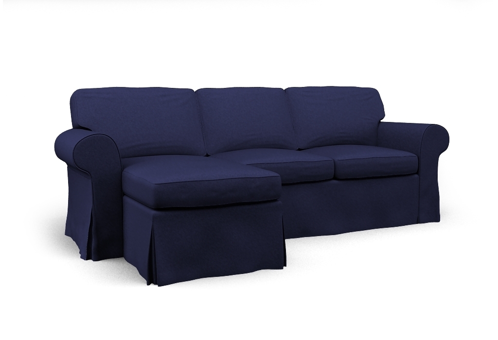 EKTORP Twoseat sofa w chaise longue left cover Event Midnight Blue