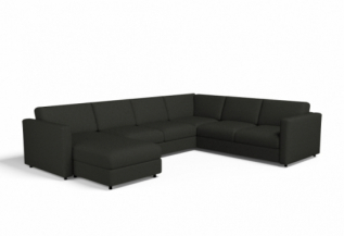 Cover for VIMLE Corner sofa, 5-seat with chaise longue - Step Melange Dark Grey
