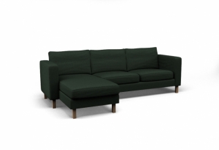 Cover for KARLSTAD Two-seat sofa and chaise longue left - Step Melange Dark Green