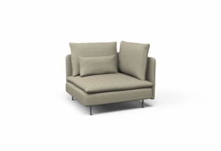 Cover for SÖDERHAMN Corner section - Step Melange Light Grey