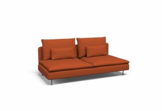 Cover for SÖDERHAMN Sofa-bed section - Velvet Orange