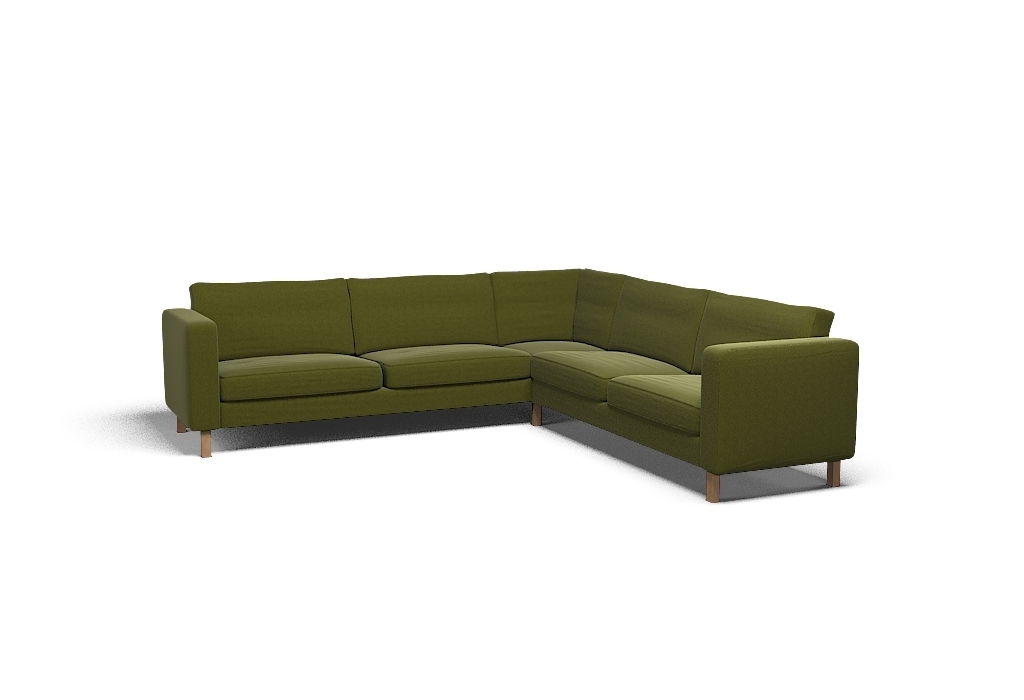KARLSTAD Corner sofa 2+3/3+2 cover Palermo Olive Fabric by CoverCouch