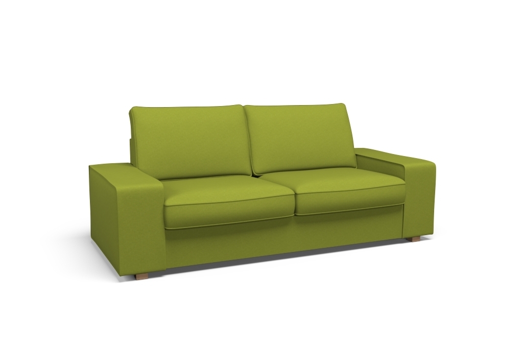 KIVIK Twoseat sofa cover Velvet Lime Green Fabric by CoverCouch