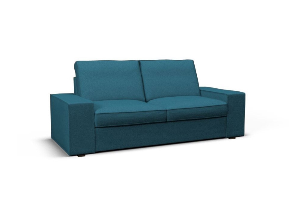 KIVIK Twoseat sofa cover Event Turquoise Blue Fabric by CoverCouch