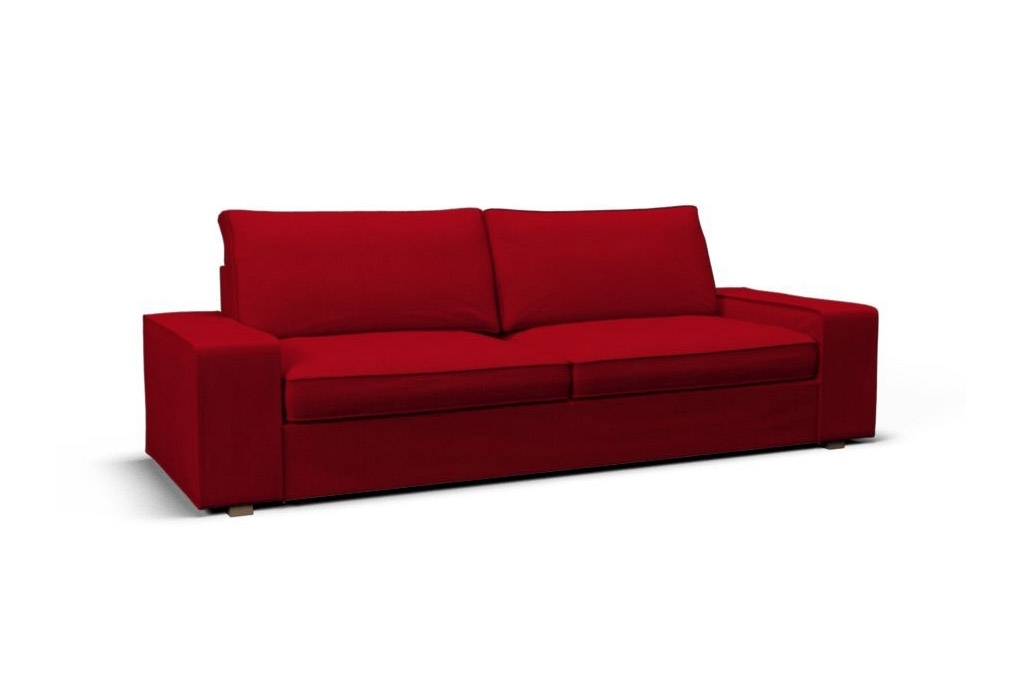 KIVIK Threeseat sofa cover Gaja Red Fabric by CoverCouch