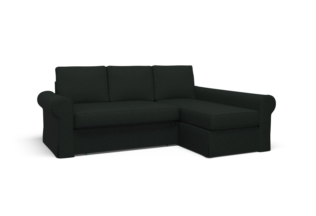 Bezug für BACKABRO Schlafsofa mit Récamiere rechts - Melva Black Fabric