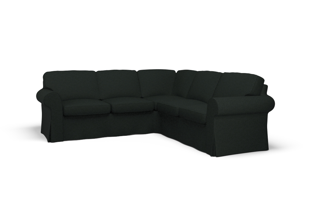 EKTORP Corner sofa 2+2 cover Melva Black Fabric by CoverCouch