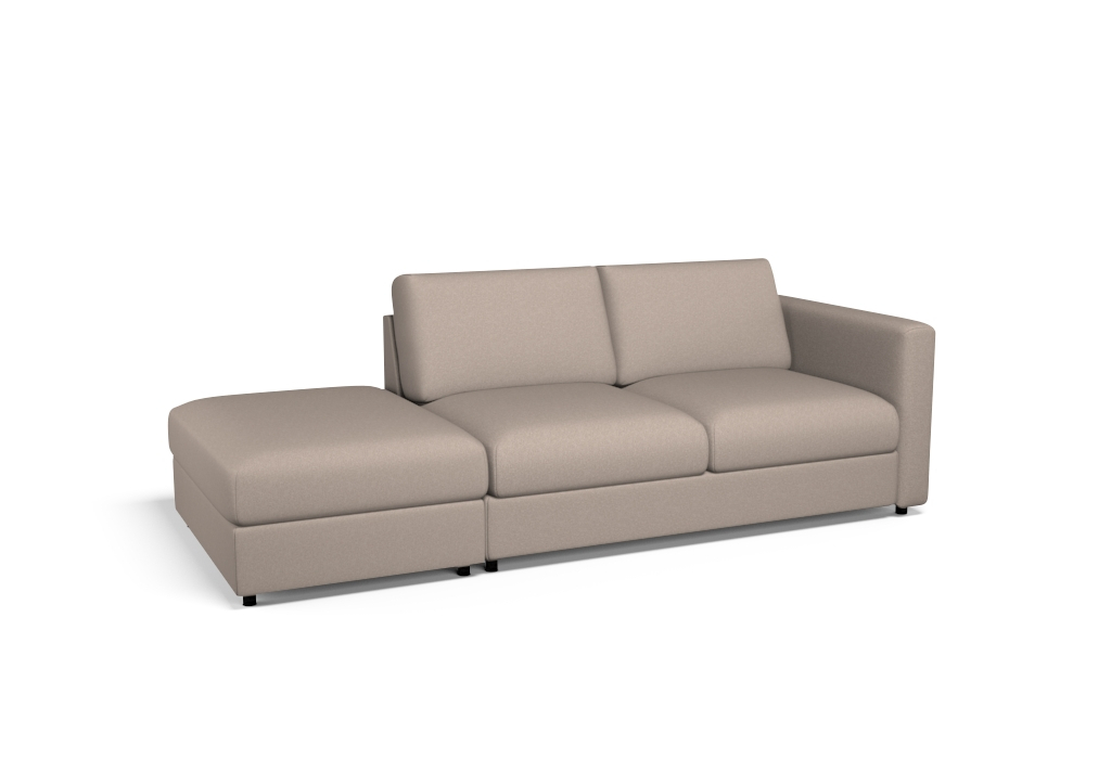 VIMLE 3seat sofa with open end cover Sahara Toffee Fabric by CoverCouch