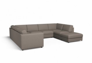 Cover for VIMLE U-shaped sofa, 6 seat With open end - Malmo New SilverFox